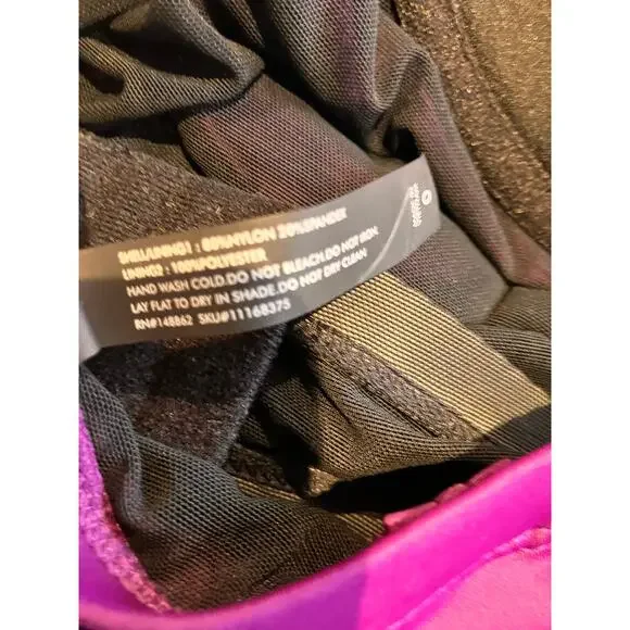 TORRID NWT Purple Sz 0 L Peplum 1 Piece Swimsuit REMOVABLE PADDING MSPR $98.90 - Picture 3 of 8